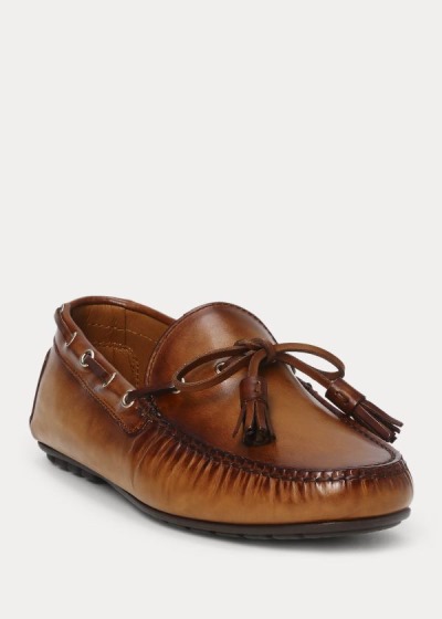 Men's Ralph Lauren Burnished Calf Harold Driving Shoes | 617523MPS